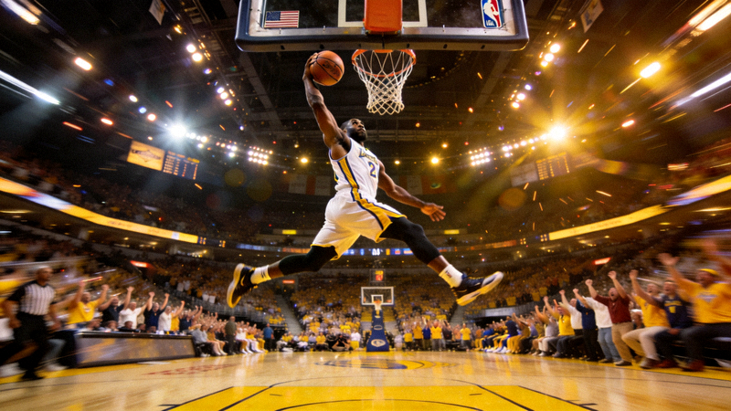 篮球运动员扣篮精彩画面 - NBA赛场激情瞬间
